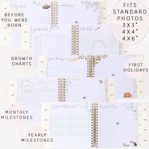 Baby Memory Book for Boy or Girl - First 5 Year Keepsake Album from Pregnancy to Age Five - Baby Book to Record Baby's Milestones and Photos - 1st Gender Neutral Photo Books for Newborn Babies