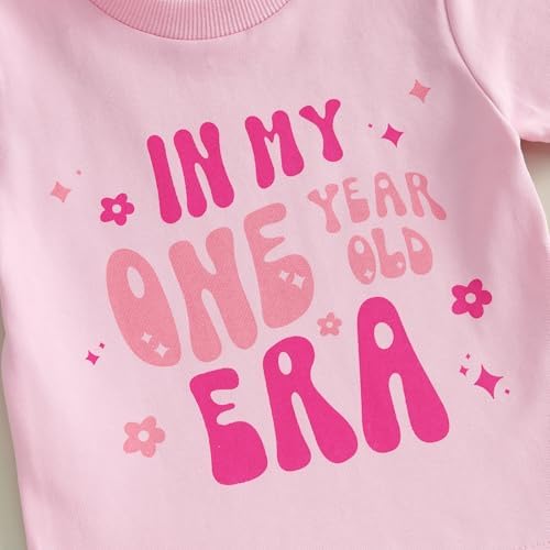 Baby Girl First Birthday Outfit In My One Year Old Era Top Short Sleeve 1st Birthday Shirt + Casual Shorts Set