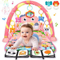 Baby Play Mat Baby Tummy Time Mat Infant Newborn Musical Activity Center with High-Contrast Piano Music & Light Newborn Babies Gift for Girl Boy Babies 0-6 6-12 Month Pink Dinosaur