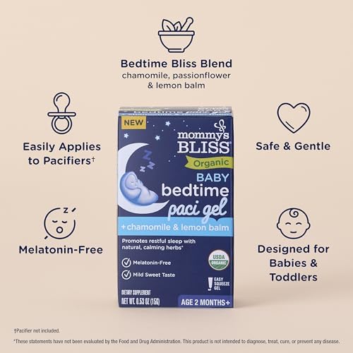 Organic Baby Bedtime Paci Gel, Promotes Restful Sleep*, Melatonin Free, Age 2 Months+, 0.53 Fl Oz