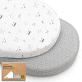 2-Pack Organic Baby Bassinet Sheets Boys, Girls - 100% Cotton Bassinet Mattress Sheets Compatible with Halo Bassinest Swivel Sleeper, Graco, Baby Delight, Universal Bassinet Fitted Sheets (Nordic)