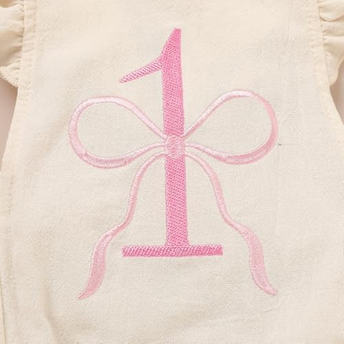 Baby Girls First Birthday Outfits Ruffle 1st Birthday Romper Backless Bodysuit Cake Smash Outfits