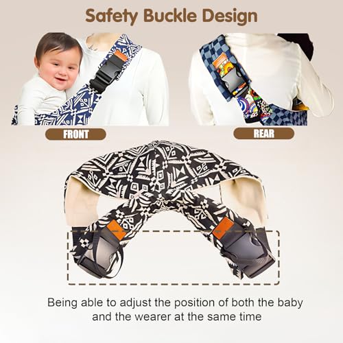 Baby Sling Carrier,Toddler Carrier,2026 New Baby Sling,Portable and Lightweight Sling,Non-Slip Hip Seat Carrying 10-30lbs(Black and White)