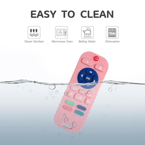 Silicone Teething Toys for Babies 0-6 Months, Teethers for Babies 6-12 Months, Remote Teether for Baby, Sensory Toys for Babies, Baby Chew Toys