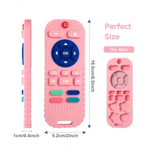 Silicone Teething Toys for Babies 0-6 Months, Teethers for Babies 6-12 Months, Remote Teether for Baby, Sensory Toys for Babies, Baby Chew Toys