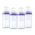 Glass Baby Bottles, Anti-Colic, 8 Ounces, 4 Count Bottles for Feeding, Baby Essentials, Includes 4 Medium Flow Nipples, Size M