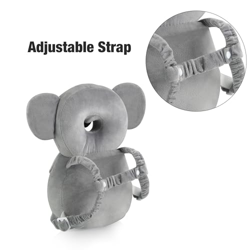 Baby Head Protection Backpack, Toddler Walking Head Protector, Adjustable Head Protector Pad Safety Cushion (Koala Grey)