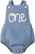 Baby Girls Boys Boho 1st Birthday Outfit Backless Overalls Romper for Cake Smash Photo Shoot