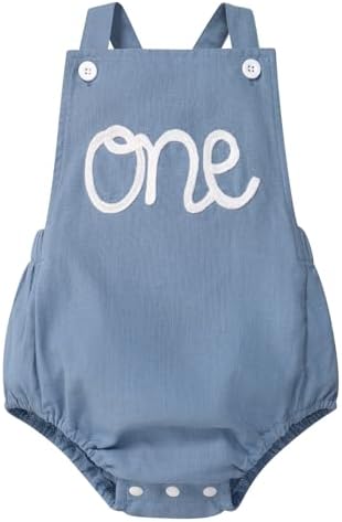 Baby Girls Boys Boho 1st Birthday Outfit Backless Overalls Romper for Cake Smash Photo Shoot