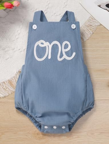 Baby Girls Boys Boho 1st Birthday Outfit Backless Overalls Romper for Cake Smash Photo Shoot