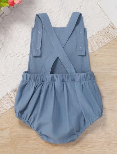 Baby Girls Boys Boho 1st Birthday Outfit Backless Overalls Romper for Cake Smash Photo Shoot