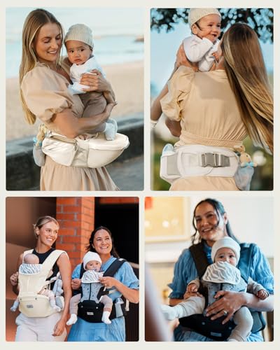 Baby Carrier, Baby Wearing Carrier Newborn to Toddler - Ergonomic, Plus Size Friendly, Cozy and Breathable Baby Carrier with Hip seat for 7-50lbs