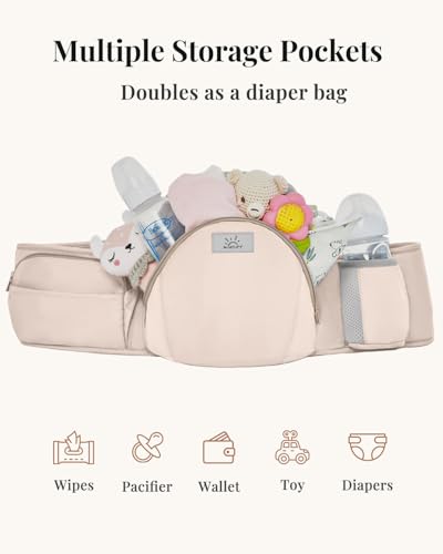 Pro Baby Carrier, Safety-Certified 6-in-1 Ultra Storage Baby Carrier Newborn to Toddler, Front & Back Baby Holder Carrier with Hip Seat, Soft Pink