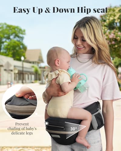 StowNGO Pro Baby Carrier, Safety-Certified 6-in-1 Ultra Storage Baby Carrier Newborn to Toddler, Front & Back Baby Holder Carrier with Hip Seat, Pure Black