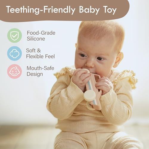 Food Grade Silicone Toy Cars for Babies & Toddlers, Push and Go Baby Car Toys 6–12 Months, Hollow Design Infant Toys, Baby Teething Toys 4–6 Months, Birthday Gifts for Boys & Girls, 3 Pack