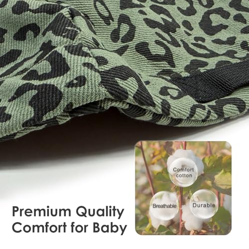 Baby Sling Carrier Newborn to Toddler, Adjustable Toddler Carrier Sling Baby Carrier Toddlers Sling Carriers Hip Carriers for 8-40lbs, Green Leopard Print
