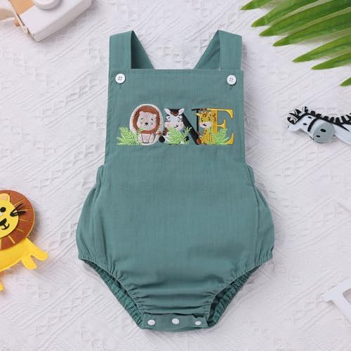 Baby Girls Boys Boho 1st Birthday Outfit Backless Overalls Romper for Cake Smash Photo Shoot