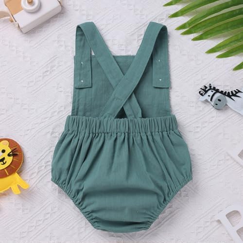 Baby Girls Boys Boho 1st Birthday Outfit Backless Overalls Romper for Cake Smash Photo Shoot