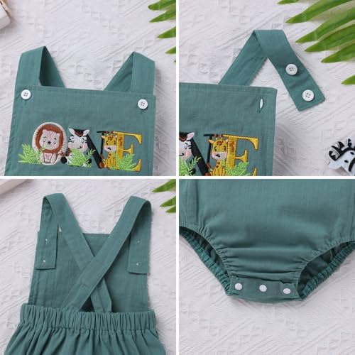 Baby Girls Boys Boho 1st Birthday Outfit Backless Overalls Romper for Cake Smash Photo Shoot
