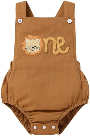 Baby Girls Boys Boho 1st Birthday Outfit Backless Overalls Romper for Cake Smash Photo Shoot