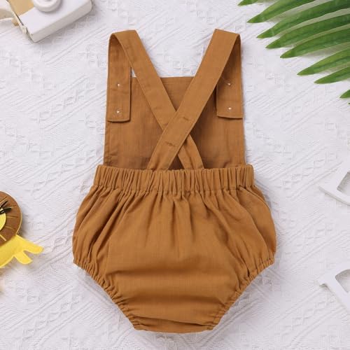 Baby Girls Boys Boho 1st Birthday Outfit Backless Overalls Romper for Cake Smash Photo Shoot