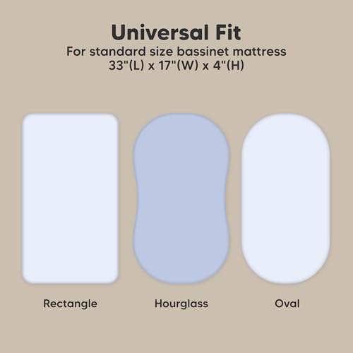 2-Pack Organic Baby Bassinet Sheets Boys, Girls - 100% Cotton Bassinet Mattress Sheets Compatible with Halo Bassinest Swivel Sleeper, Graco, Baby Delight, Universal Bassinet Fitted Sheets (Blue Flax)