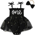 Baby Girl 1st Birthday Clothes One Year Old Tulle Romper Sleeveless Bodysuit Cake Smash Outfits