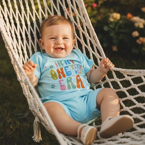 Baby Girl First Birthday Outfit In My One Year Old Era Top Short Sleeve 1st Birthday Shirt + Casual Shorts Set