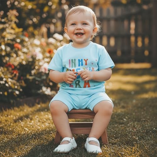 Baby Girl First Birthday Outfit In My One Year Old Era Top Short Sleeve 1st Birthday Shirt + Casual Shorts Set