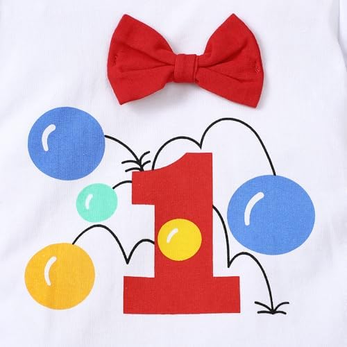 Baby Boy Funny First Birthday Clothes Infant Clothes Bow Tie Dinosaur Themed Romper Pants Set Suspenders