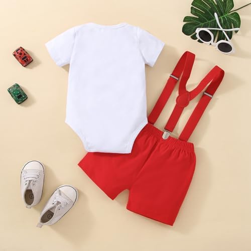Baby Boy Funny First Birthday Clothes Infant Clothes Bow Tie Dinosaur Themed Romper Pants Set Suspenders