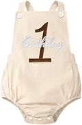 Baby Girls Boys Boho 1st Birthday Outfit Backless Overalls Romper for Cake Smash Photo Shoot