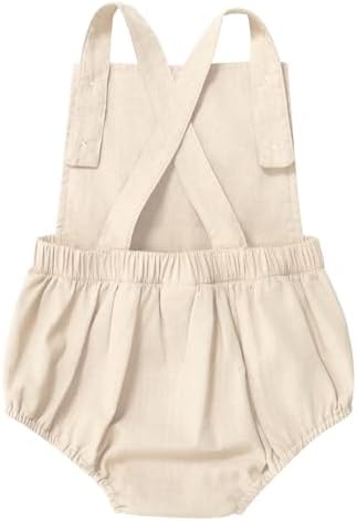 Baby Girls Boys Boho 1st Birthday Outfit Backless Overalls Romper for Cake Smash Photo Shoot