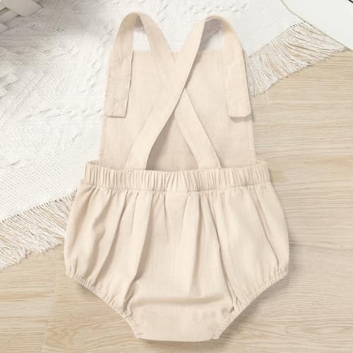 Baby Girls Boys Boho 1st Birthday Outfit Backless Overalls Romper for Cake Smash Photo Shoot