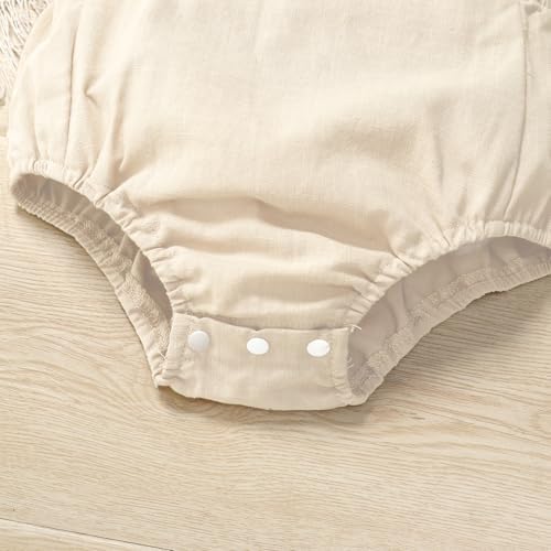 Baby Girls Boys Boho 1st Birthday Outfit Backless Overalls Romper for Cake Smash Photo Shoot