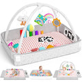 Baby Play Gym Mat Baby Toys Tummy Time Mat with 5 Detachable Toy Activity Center Newborn Infant Toy Babies Boy Girl Gifts for Babies Toys 0-3-6-12 Months Newborn Infant Babies Essentials Gift