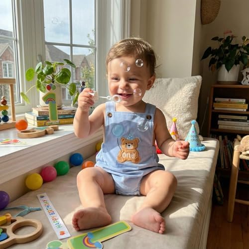 Baby Boy Birthday Outfit Half/One Animal Embroidery Romper Backless Bodysuit Jumpsuit Overalls Cake Smash Outfit