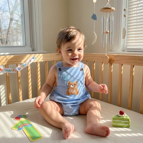Baby Boy Birthday Outfit Half/One Animal Embroidery Romper Backless Bodysuit Jumpsuit Overalls Cake Smash Outfit