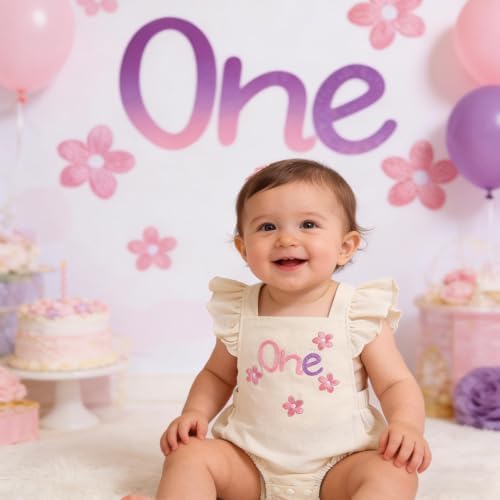Baby Girls First Birthday Outfits Ruffle 1st Birthday Romper Backless Bodysuit Cake Smash Outfits
