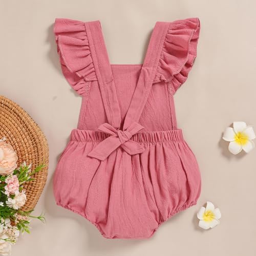 Baby Girls First Birthday Outfits Ruffle 1st Birthday Romper Backless Bodysuit Cake Smash Outfits