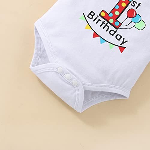 Baby Boys 1st Birthday Outfit Cake Smash Bowtie Romper +Suspenders + Pants Set Photo Shoot Clothes