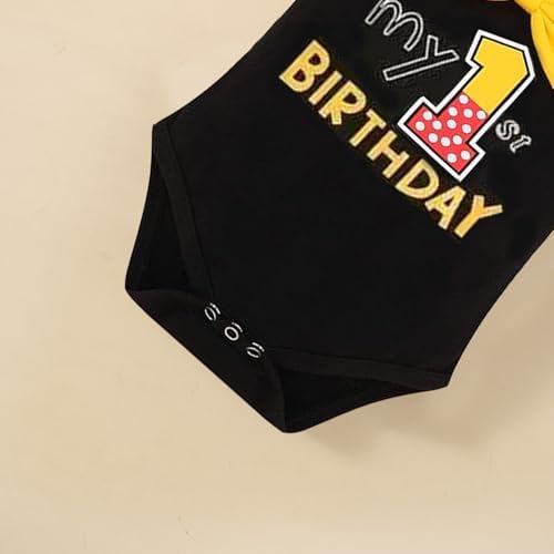 Baby Boys 1st Birthday Outfit Cake Smash Bowtie Romper +Suspenders + Pants Set Photo Shoot Clothes