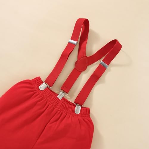 Baby Boys 1st Birthday Outfit Cake Smash Bowtie Romper +Suspenders + Pants Set Photo Shoot Clothes