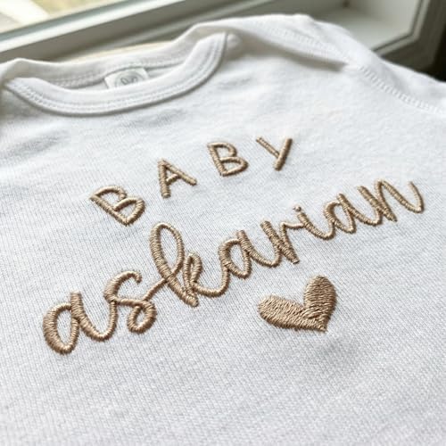 Custom Name Baby Onesie for Pregnancy Announcement First Grandchild – Newborn Baby Shower Birthday Family Keepsake