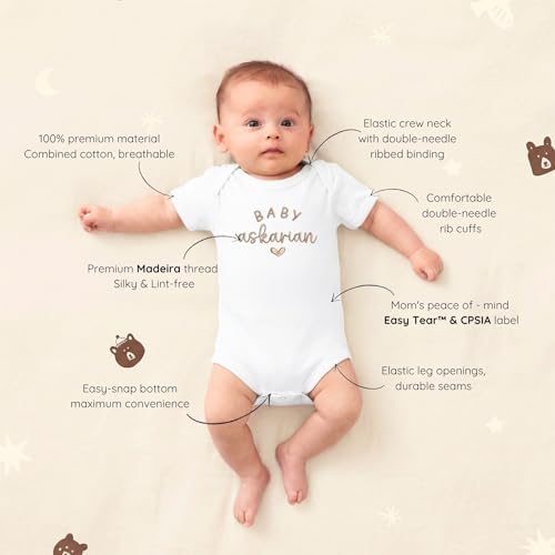 Custom Name Baby Onesie for Pregnancy Announcement First Grandchild – Newborn Baby Shower Birthday Family Keepsake