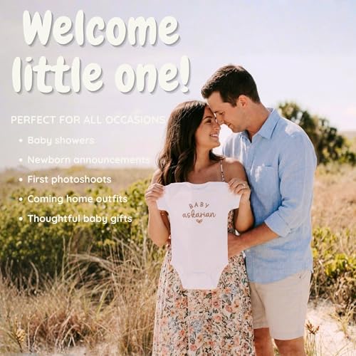 Custom Name Baby Onesie for Pregnancy Announcement First Grandchild – Newborn Baby Shower Birthday Family Keepsake