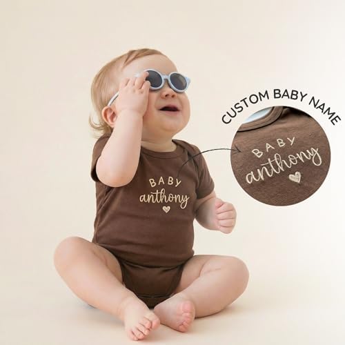 Custom Name Baby Onesie for Pregnancy Announcement First Grandchild – Newborn Baby Shower Birthday Family Keepsake
