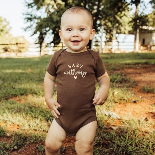 Custom Name Baby Onesie for Pregnancy Announcement First Grandchild – Newborn Baby Shower Birthday Family Keepsake