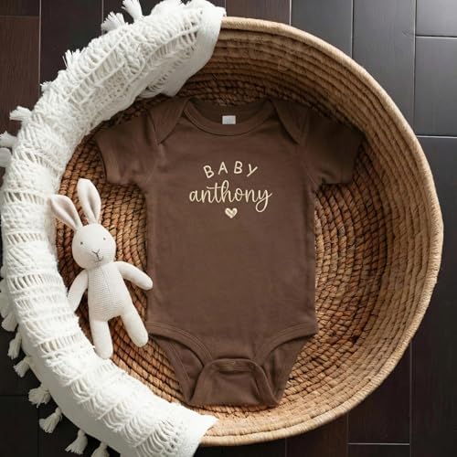 Custom Name Baby Onesie for Pregnancy Announcement First Grandchild – Newborn Baby Shower Birthday Family Keepsake