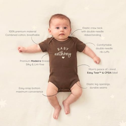 Custom Name Baby Onesie for Pregnancy Announcement First Grandchild – Newborn Baby Shower Birthday Family Keepsake